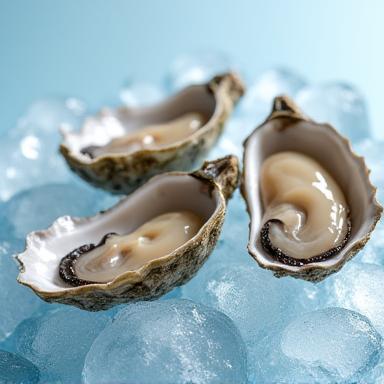 Sydney rock oysters on ice